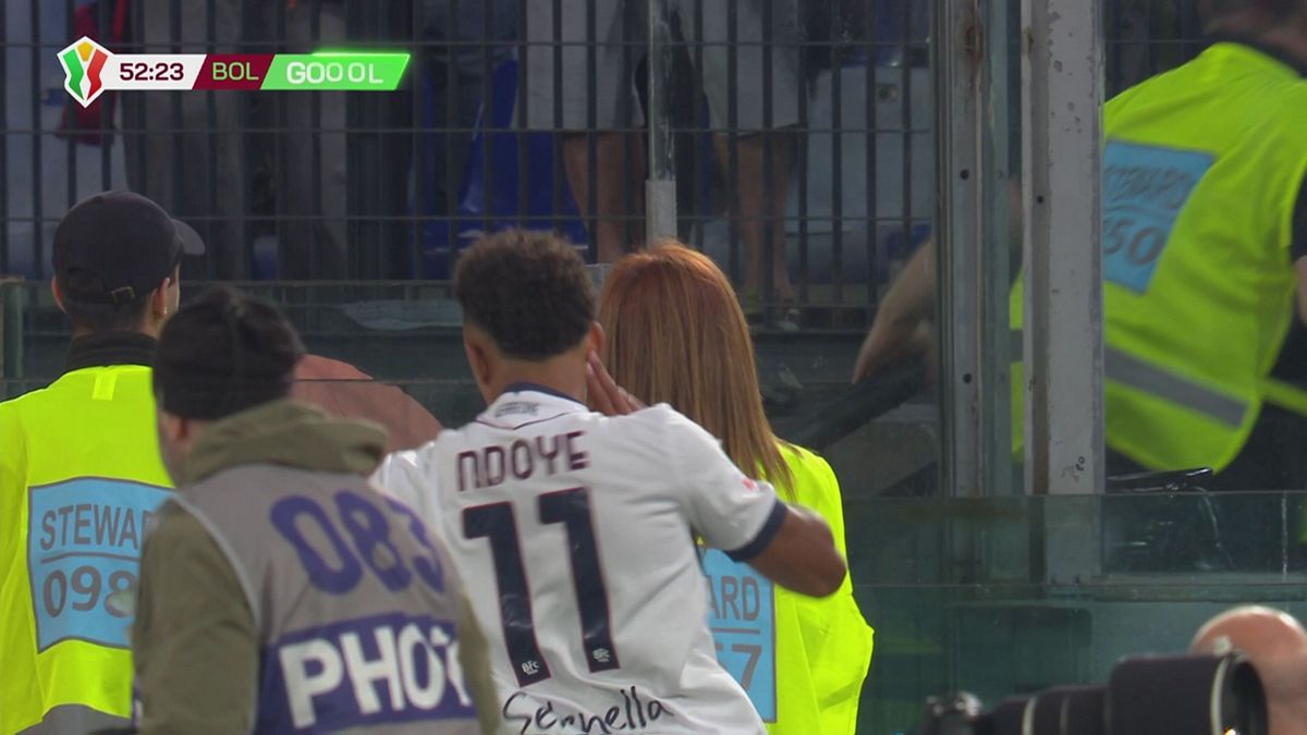 53' | Gol di Ndoye (Milan-Bologna 0-1)