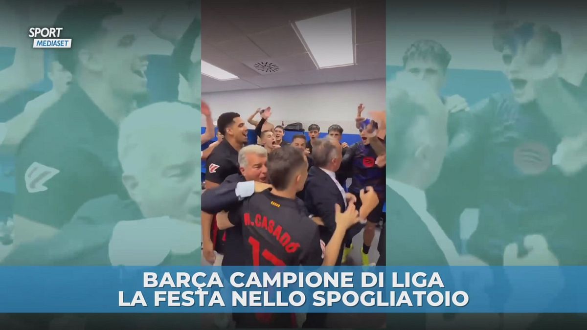 Barça campione di Liga: la festa nello spogliatoio