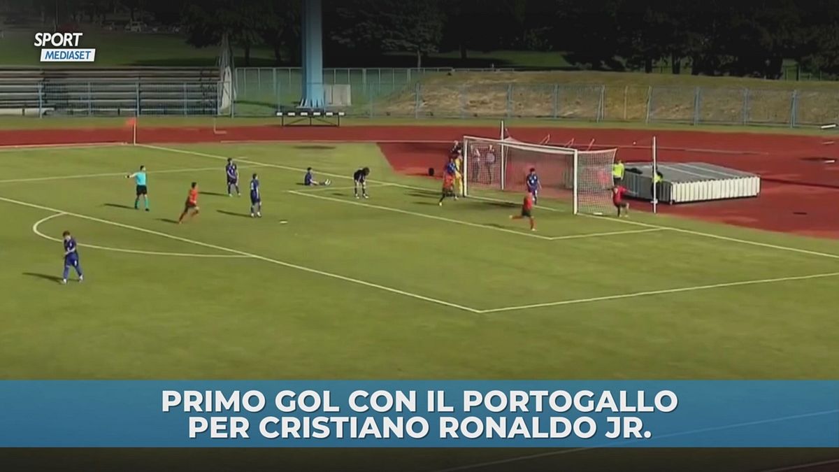 Primo gol per Cristiano Junior col Portogallo. E l'esultanza...