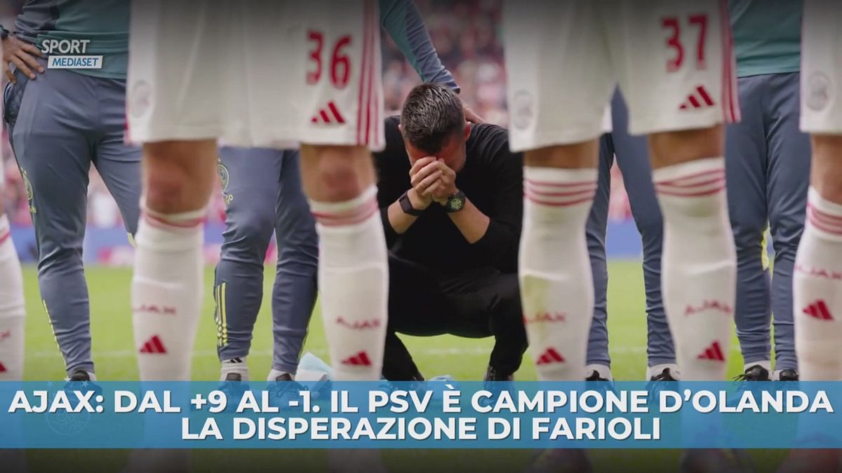 Ajax: dal  9 al -1. Il PSV è campione d'Olanda. La disperazione di Farioli