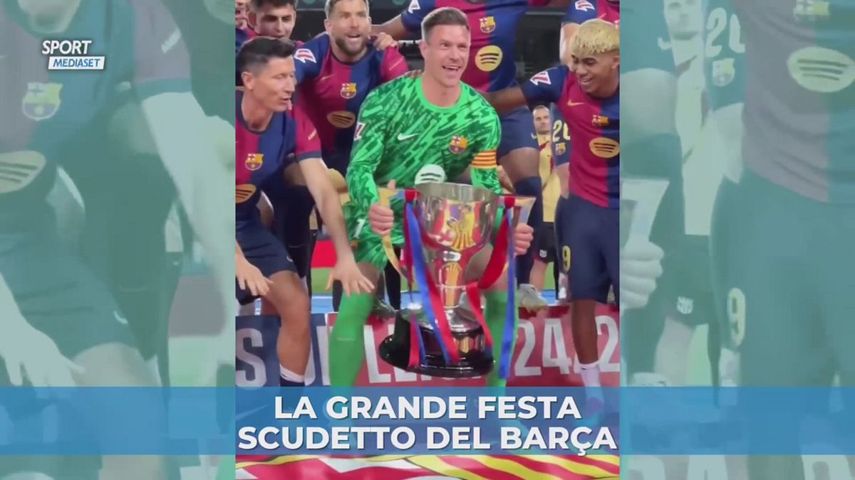 La grande festa scudetto del Barca