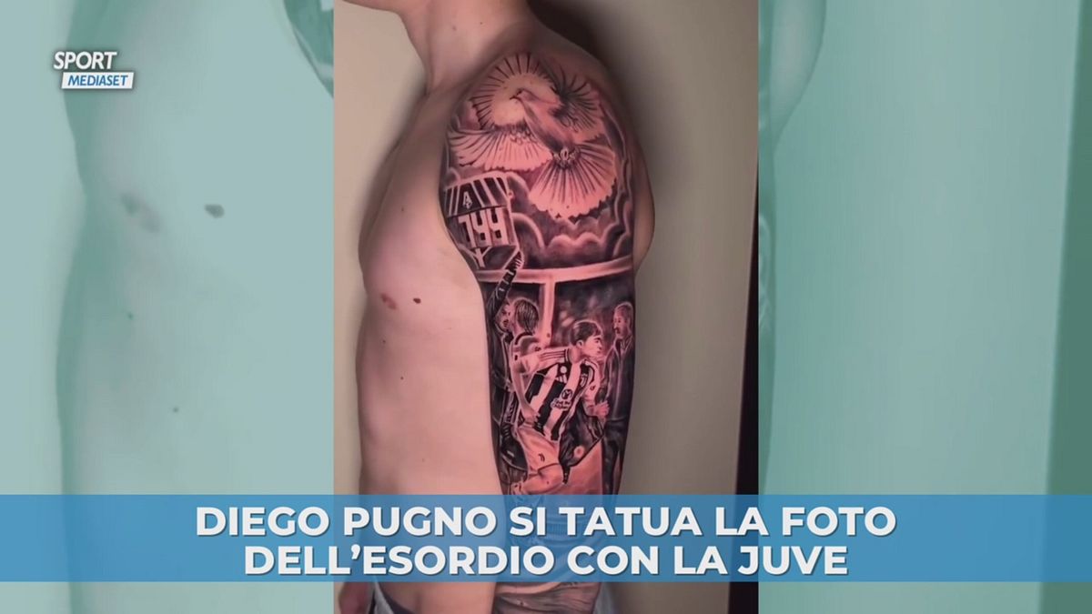Diego Pugno si tatua la foto del suo esordio con la Juve