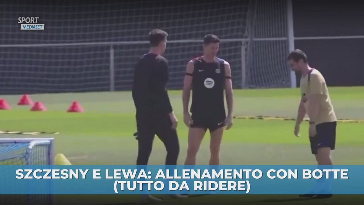 Szczesny e Lewa: allenamento con botte (finte)