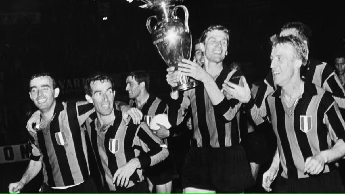 1963/64: l'Inter batte il Real Madrid a Vienna per 3-1 (Mazzola, Milani, Felo, Mazzola) e vince la sua prima Coppa dei Campioni contro Puskas e Gento