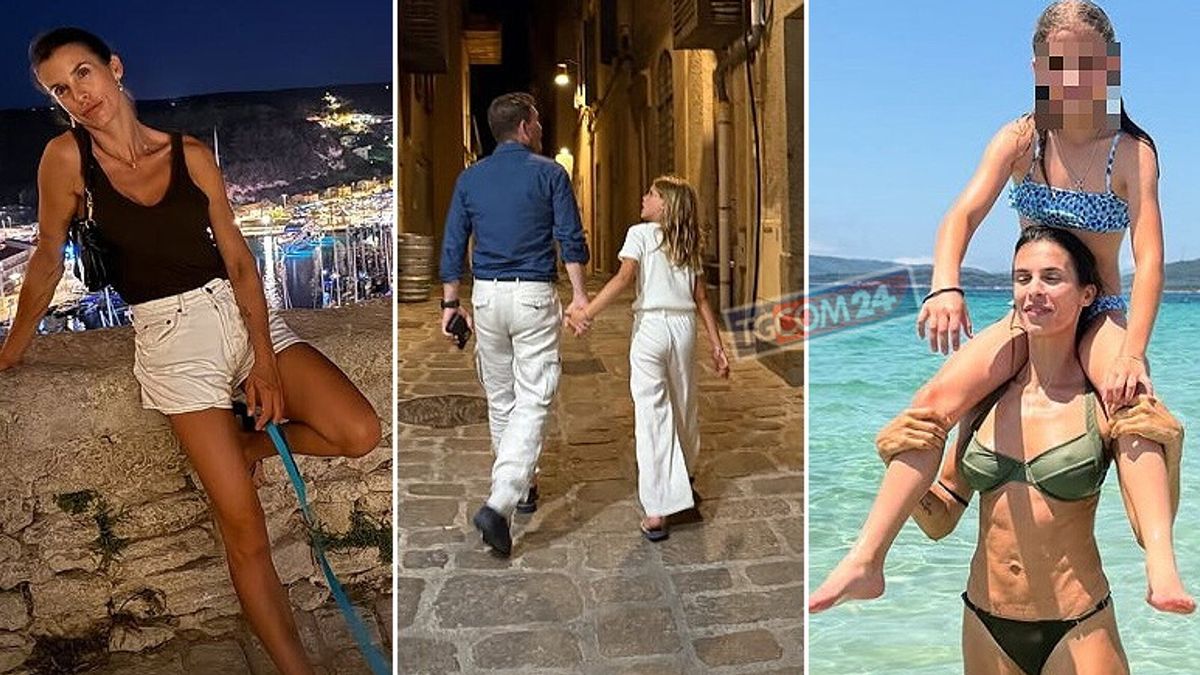 Elisabetta Canalis kızı ile tatilde bekar, ancak eski -kuşağı geldi