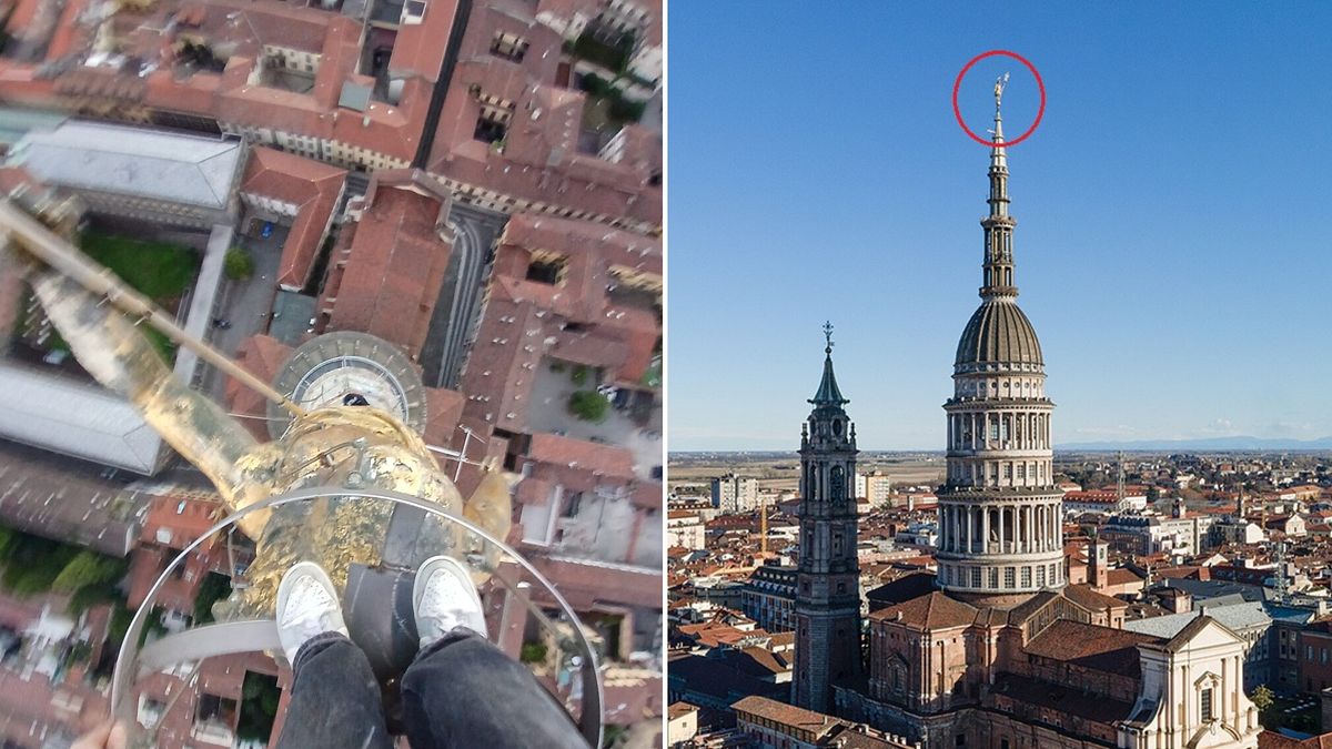 Novara, salgono sulla cupola dell