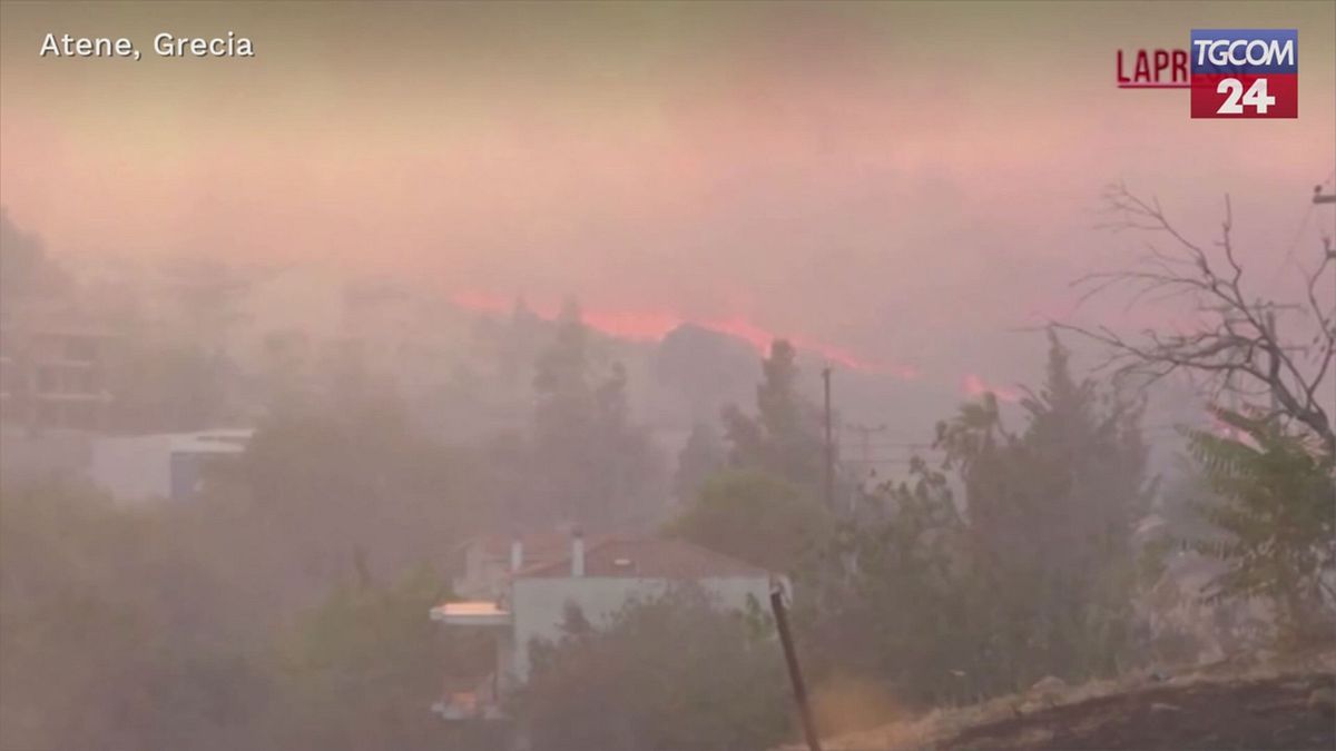 grecia incendi nel nord di atene popolazione evacuata