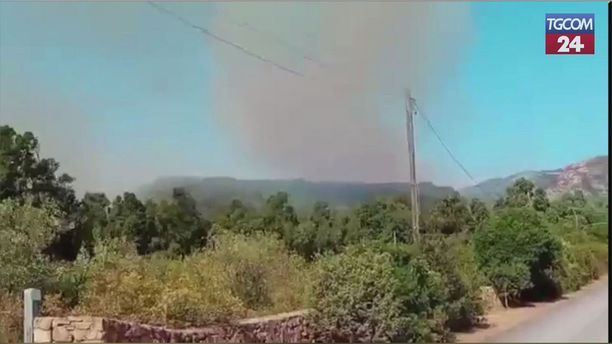 Sardegna, incendio a Orosei, evacuazioni e strada chiusa: vigili del fuoco in azione