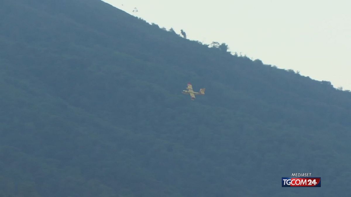 incendio sul vesuvio canadair in azione