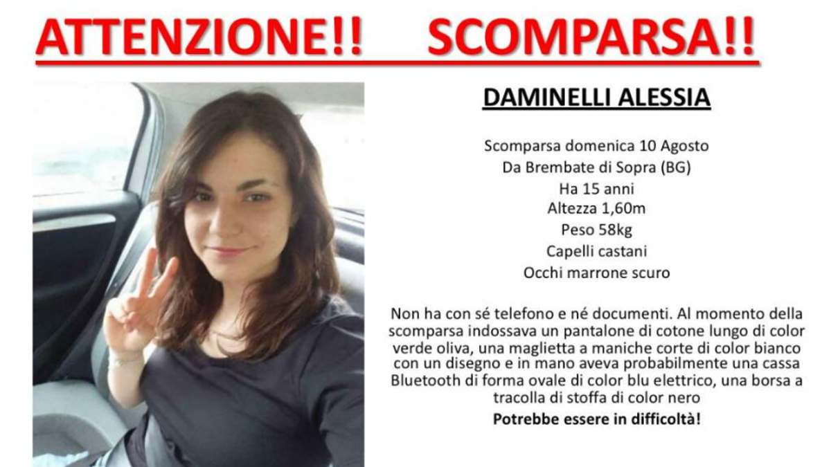 quindicenne scomparsa a brembate di sopra da una settimana l appello della famiglia