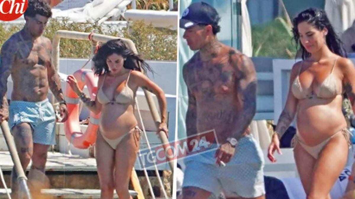 Giulia De Lellis sfoggia il pancione al mare con Tony Effe