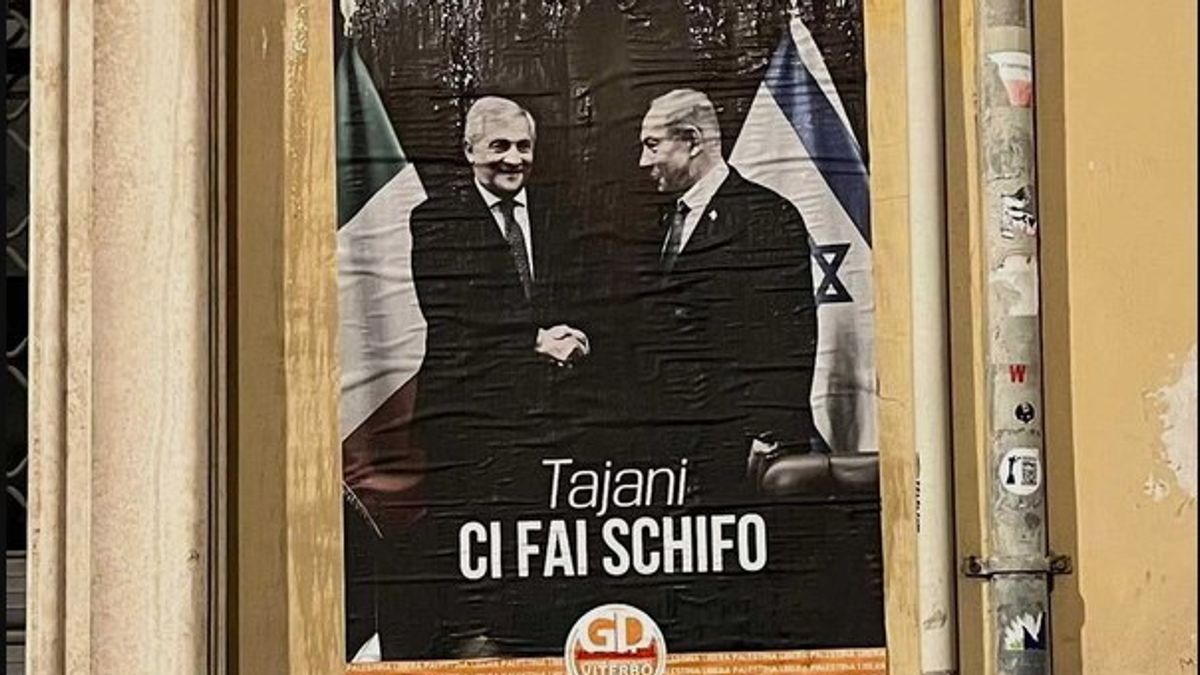 manifesti offensivi contro tajani a viterbo forza italia un gesto vergognoso