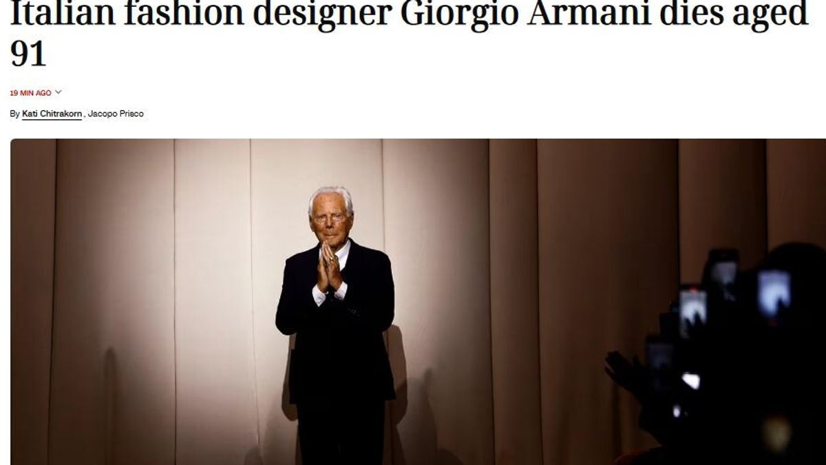 Dalla Cnn a Le Figaro: la morte di Giorgio Armani sui siti internazionali
