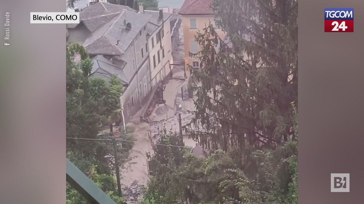 Maltempo nel Comasco, a Blevio le strade sono fiumi di fango e detriti