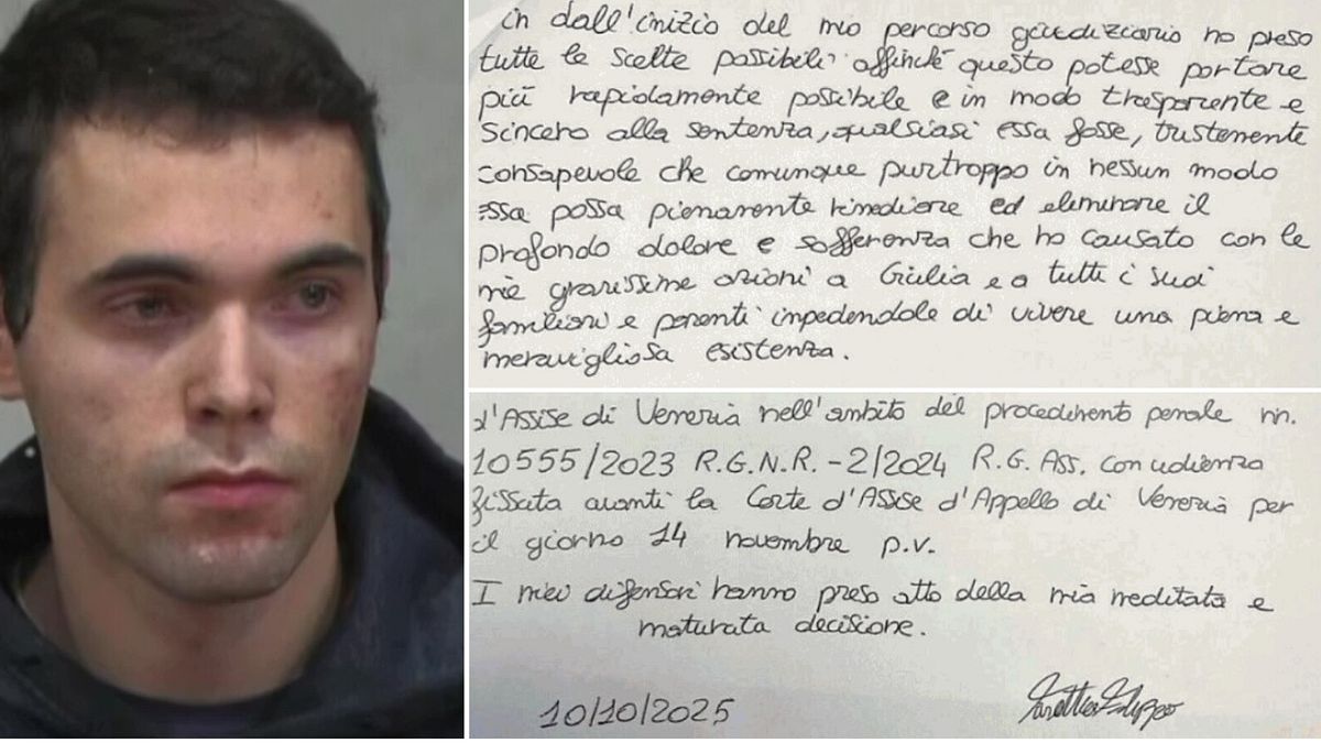 Omicidio Giulia Cecchettin, la lettera con cui Filippo Turetta rinuncia all