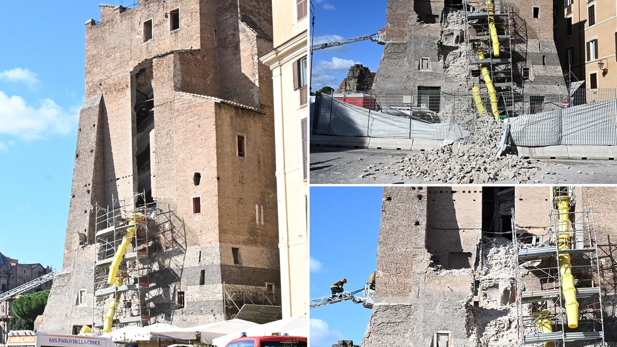 Roma, cede parte della Torre dei Conti ai Fori Imperiali: operaio estratto vivo dalle macerie dopo 11 ore