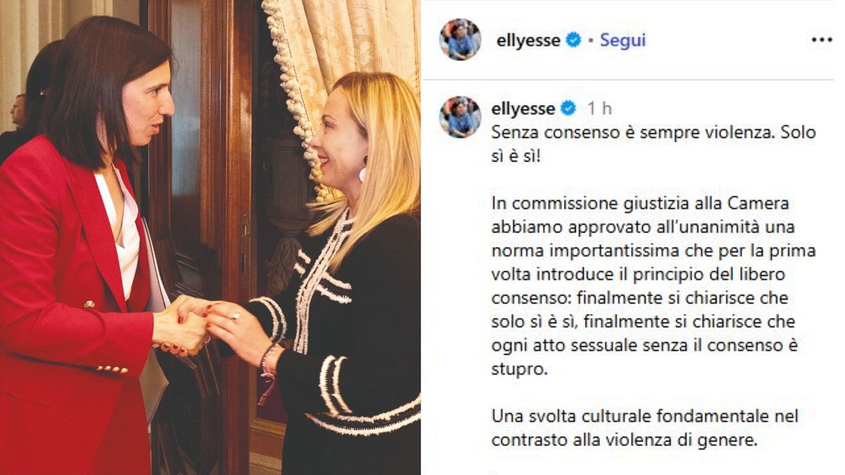 Cinsel şiddete ilişkin Pd-FdI anlaşması, Schlein Meloni ile fotoğraf yayınladı