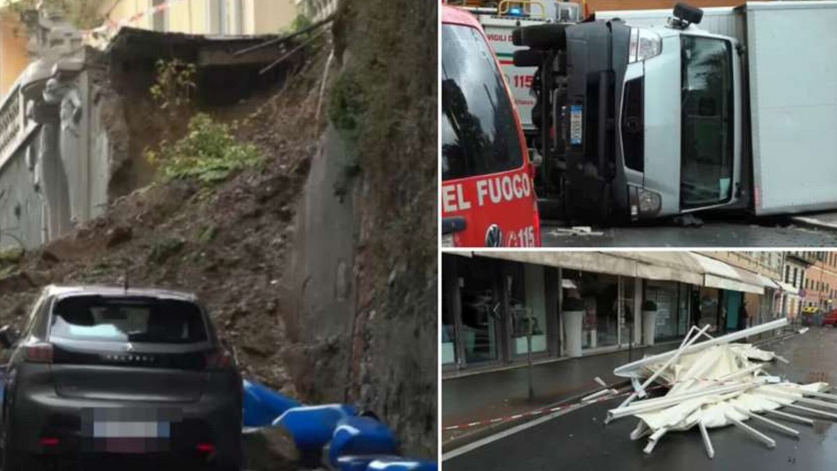 Liguria'da kötü hava, fırtına ve Cenova'dan Imperia'ya su baskını