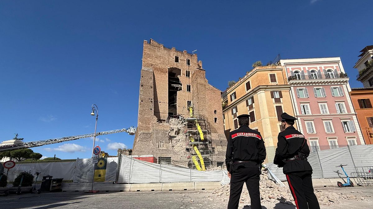 crollo torre dei conti dissequestrato cantiere al via lavori per la messa in sicurezza