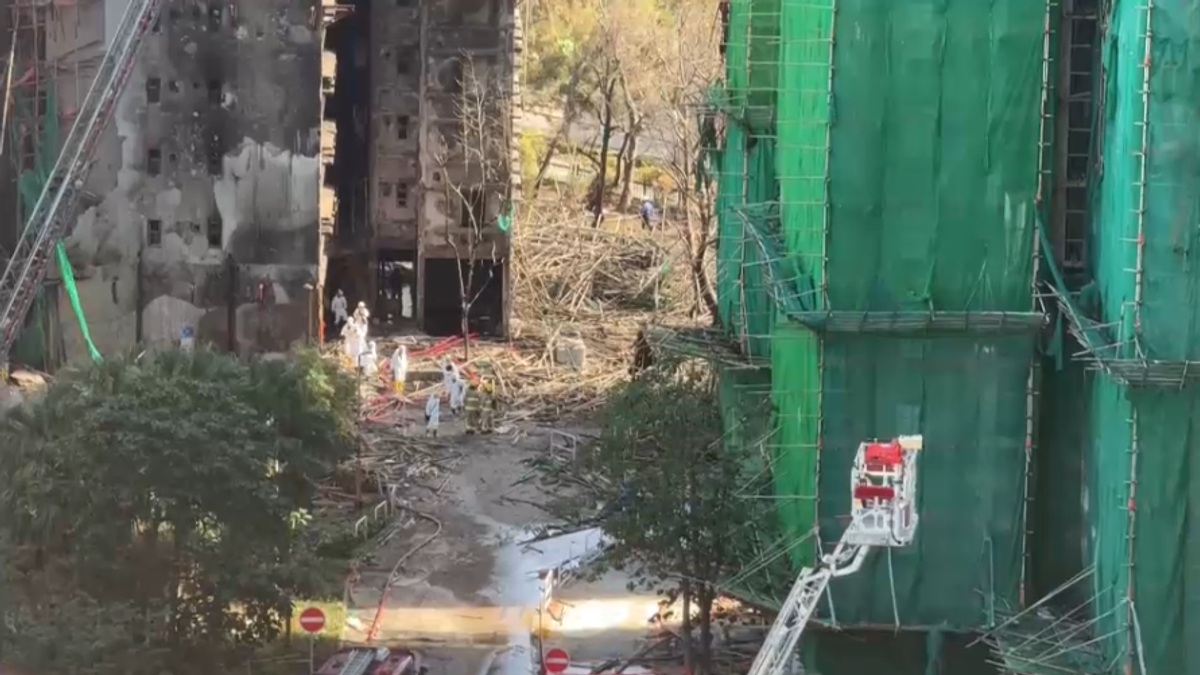 torri carbonizzate e bamb249 ovunque i danni del rogo di hong kong