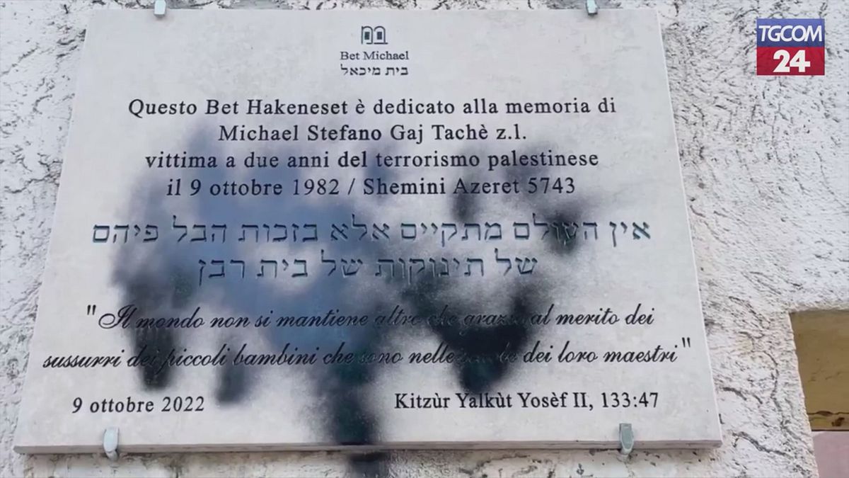 Vandalizzata la sinagoga nel quartiere Monteverde a Roma: i muri imbrattati