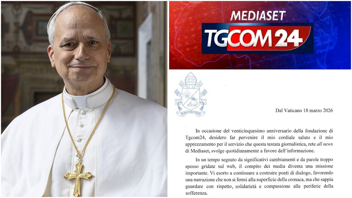 Tgcom24'ün yirmi beş yılı, Papa Leo XIV'in mektubu