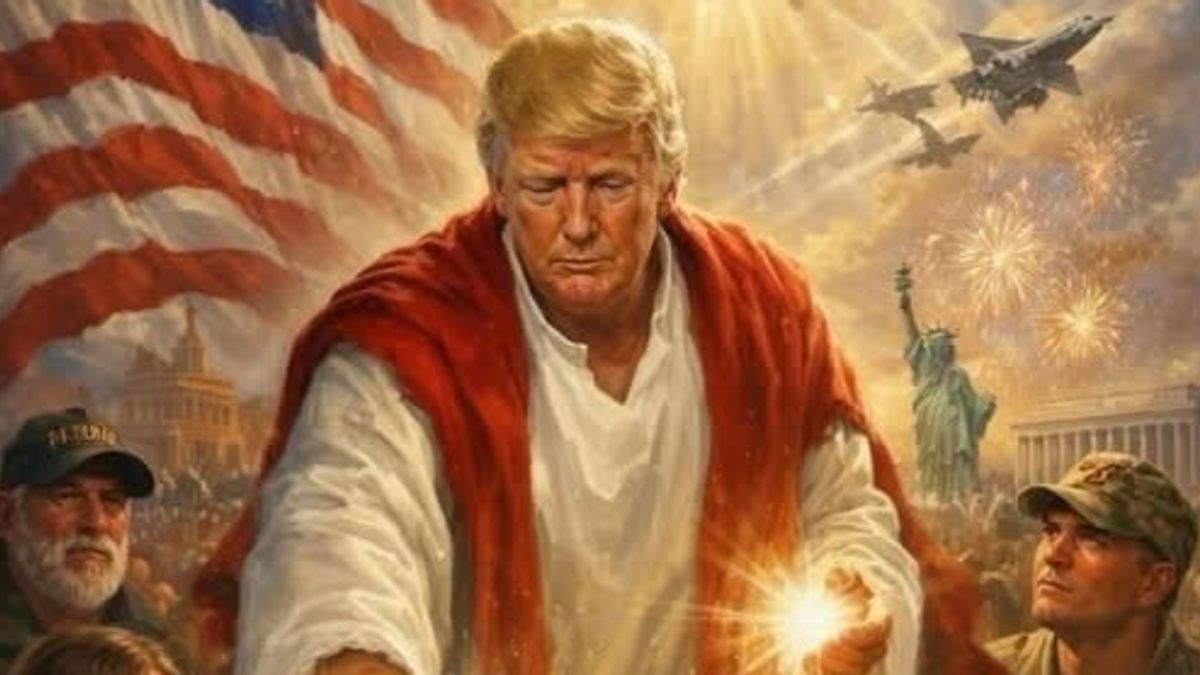 Trump come il messia: la foto generata con l'ai