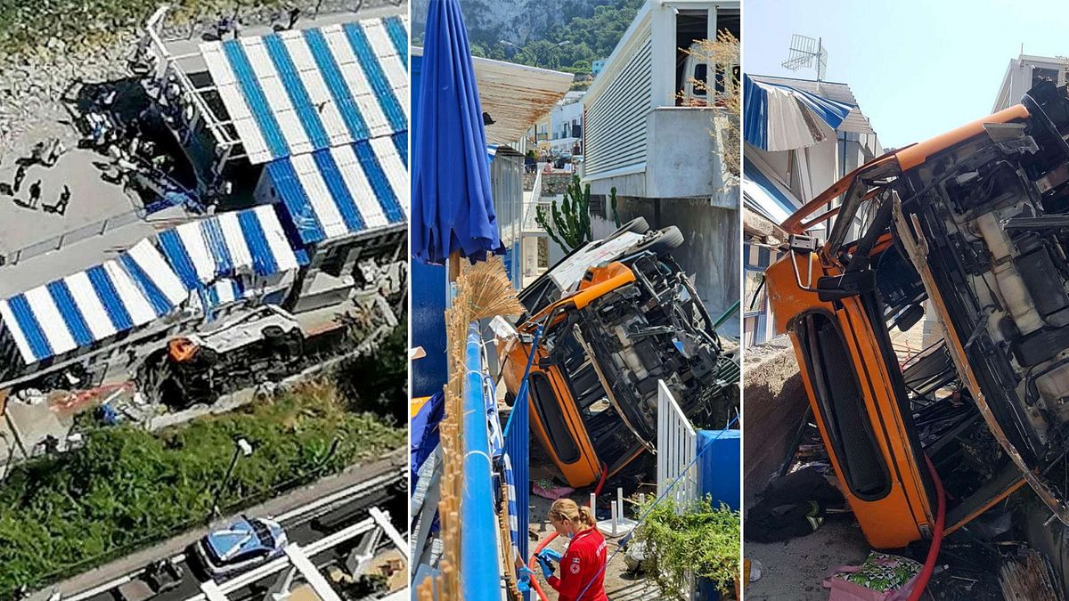 Capri, minibus esce di strada e precipita per diversi metri - Tgcom24