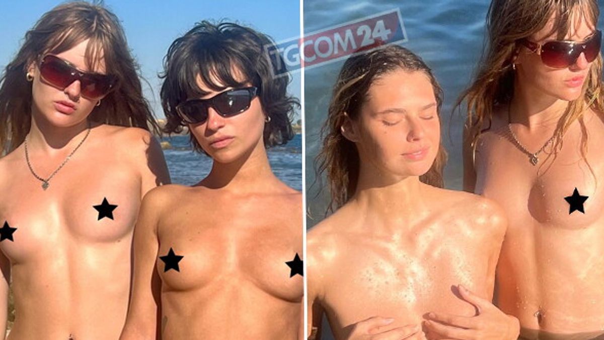 Victoria De Angelis in topless al mare con le amiche - Tgcom24