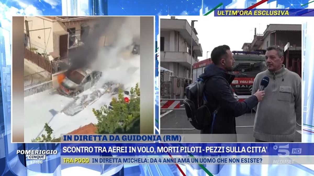 Scontro aerei a Guidonia: "Ho visto un'ombra e poi è venuto giù"