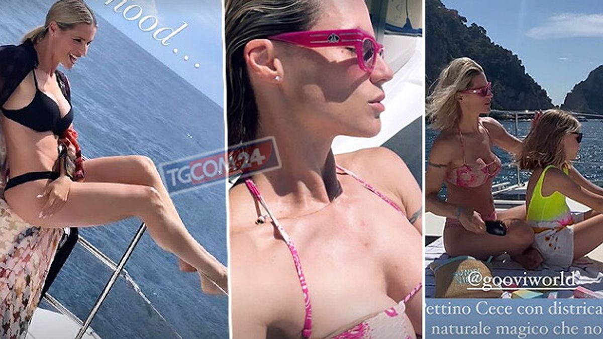 Michelle Hunziker, vacanze a Capri con le figlie Sole e Cece