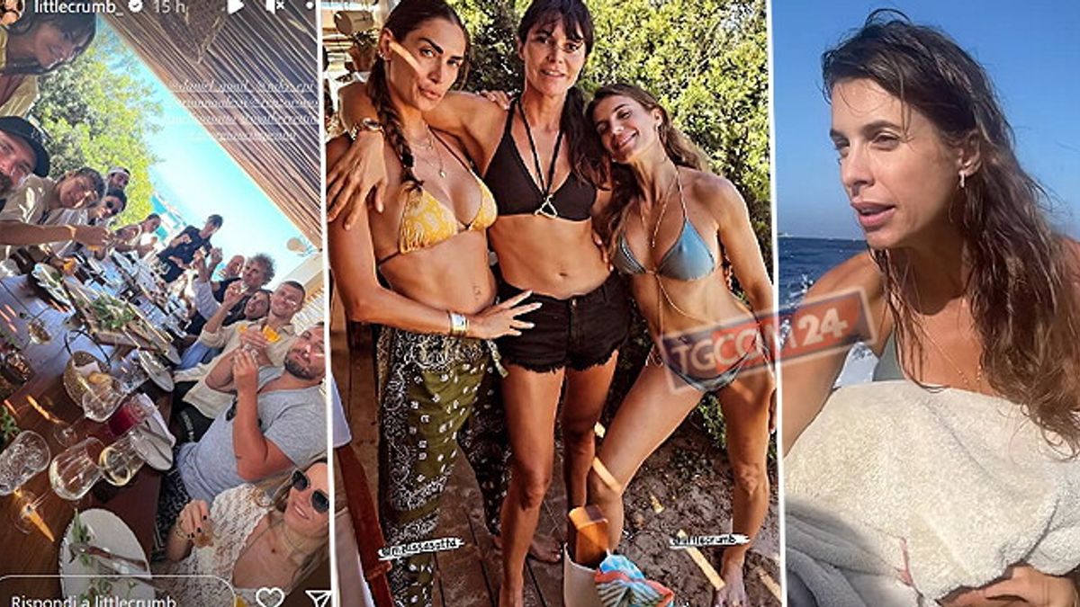 Elisabetta Canalis e Melissa Satta con i fidanzati in Sardegna