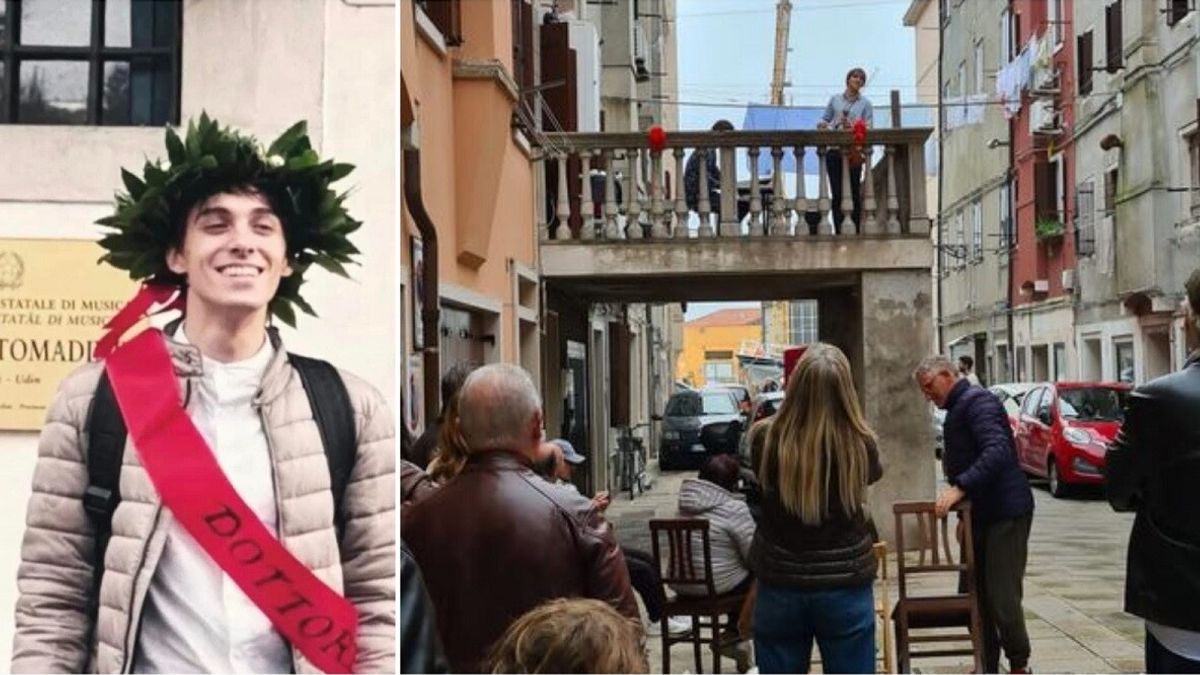 Chioggia (Venezia), Riccardo Penzo si laurea e suona per vicini