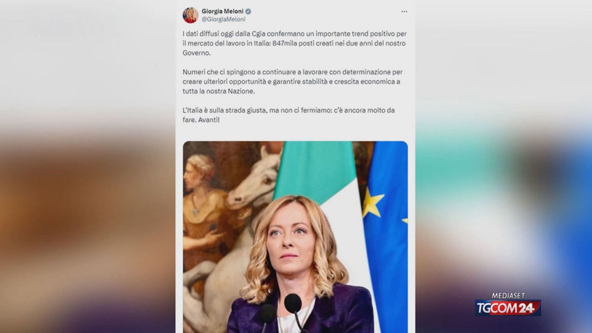 Meloni, Cgia verileri hakkında: “Doğru yoldayız”