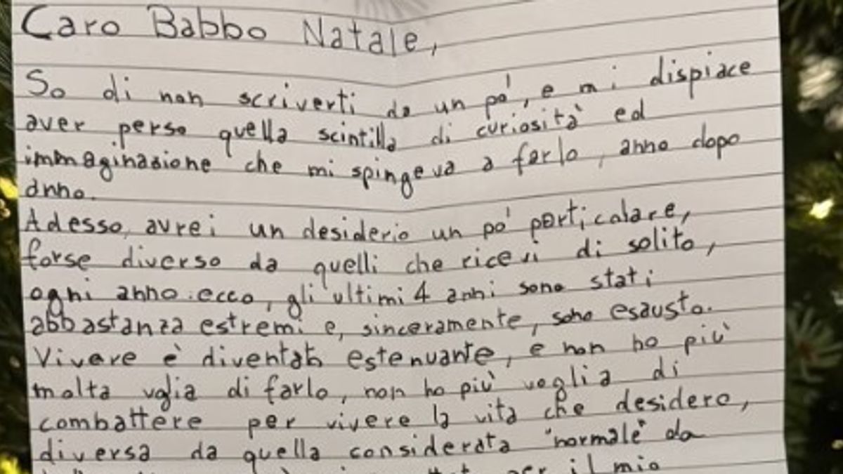 Non Ho Piu Voglia Di Vivere "Caro Babbo Natale, non ho più voglia di vivere"