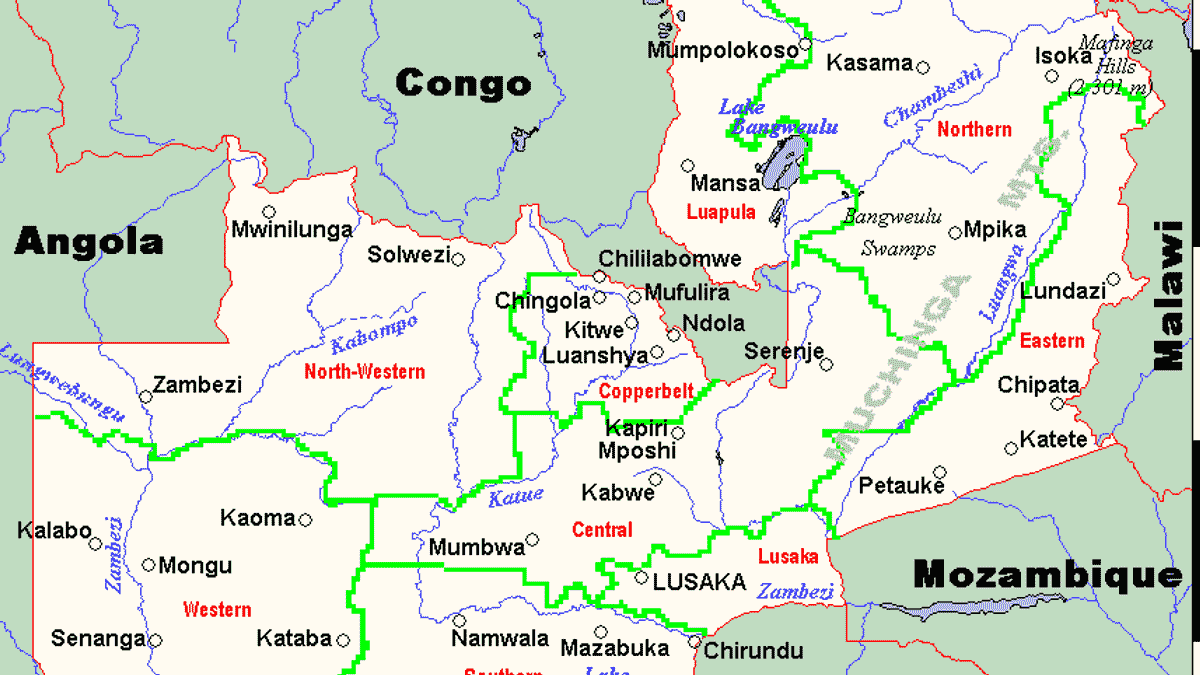 Mappa dello Zambia © Wikipedia