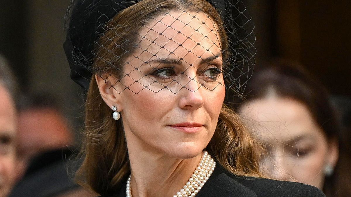 La principessa del Galles Kate Middleton ai funerali della duchessa di Kent © IPA