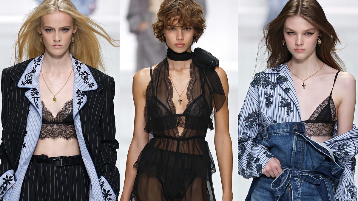 Dolce&Gabbana, tre look della collezione donna primavera estate 2026 © Catwalk Pictures