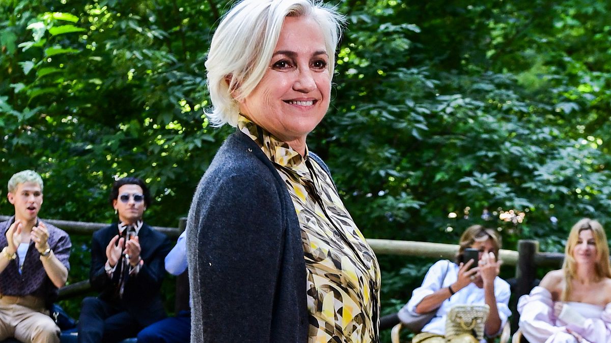 Silvia Venturini Fendi in una foto d'archivio, al termine di una sfilata di Fendi © Afp