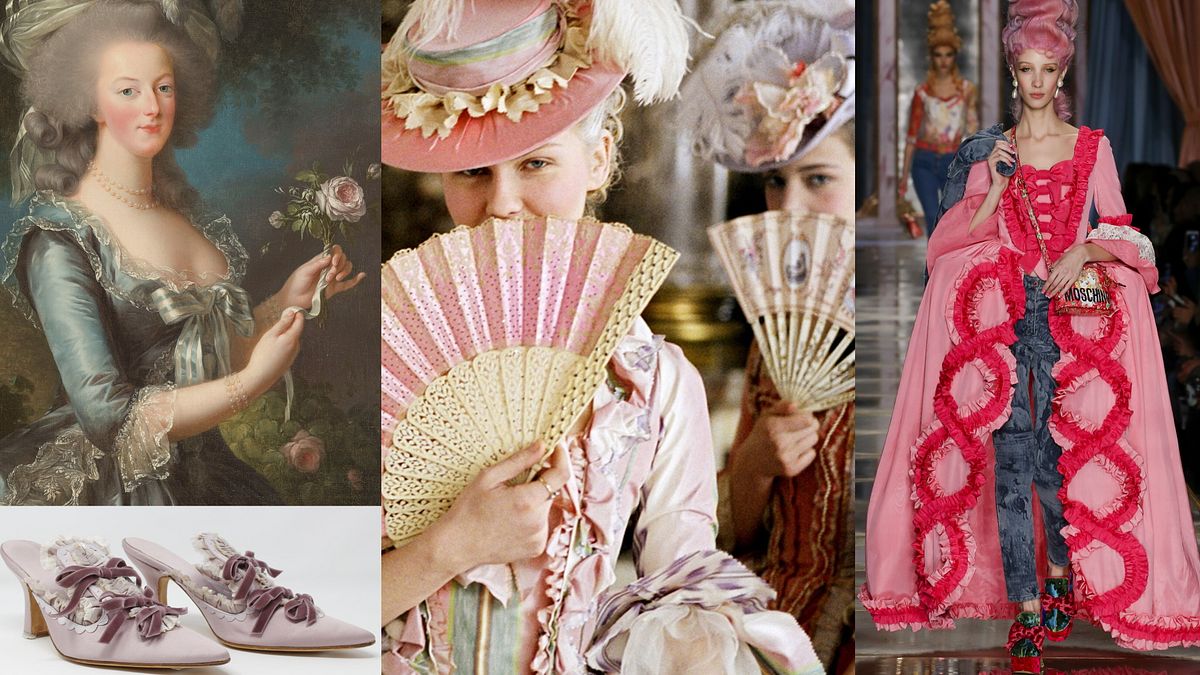 Lo stile di Maria Antonietta (Courtesy of Victoria and Albert Museum, Londra - un fotogramma da "Marie Antoinette", film del 2006 scritto e diretto da Sofia Coppola con Kirsten Dunst nei panni della protagonista - Moschino FW 2020) © Ufficio stampa\Ansa\Ufficio stampa