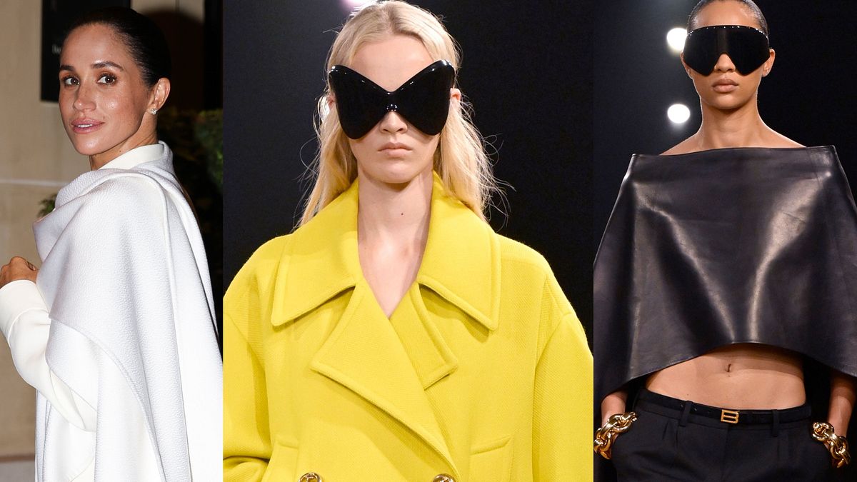 Meghan Markle e due look Balenciaga primavera estate 2026, la prima collezione realizzata da Pierpaolo Piccioli © IPA
