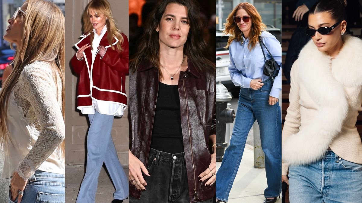 Come indossare i jeans? Le ispirazioni da Jennifer Lopez, Nicole Kidman, Charlotte di Monaco, Julia Roberts e Hailey Bieber © IPA