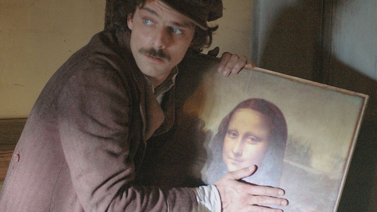 L'attore Alessandro Preziosi in una foto di scena interpreta Vincenzo Peruggia protagonista del film di Fabrizio Costa "L'uomo che rubò la Gioconda" © Ansa