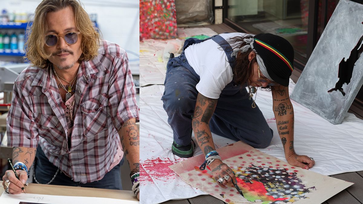 Johnny Depp artista visivo al debutto in Italia: l'attore e regista statunitense ha realizzato due opere in esclusiva per una galleria d'arte di Milano © Ufficio stampa