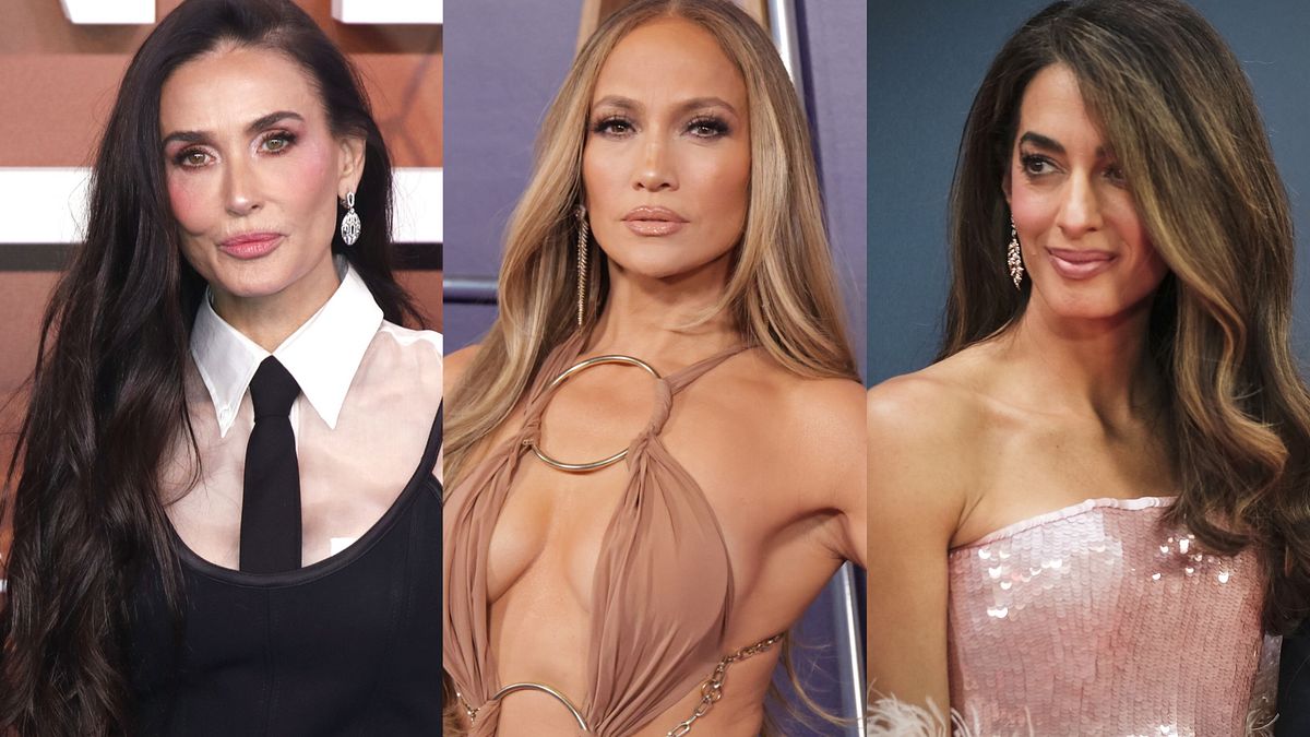 I "long hair" look dopo gli "anta" di Demi Moore, Jennifer Lopez e Amal Clooney © IPA