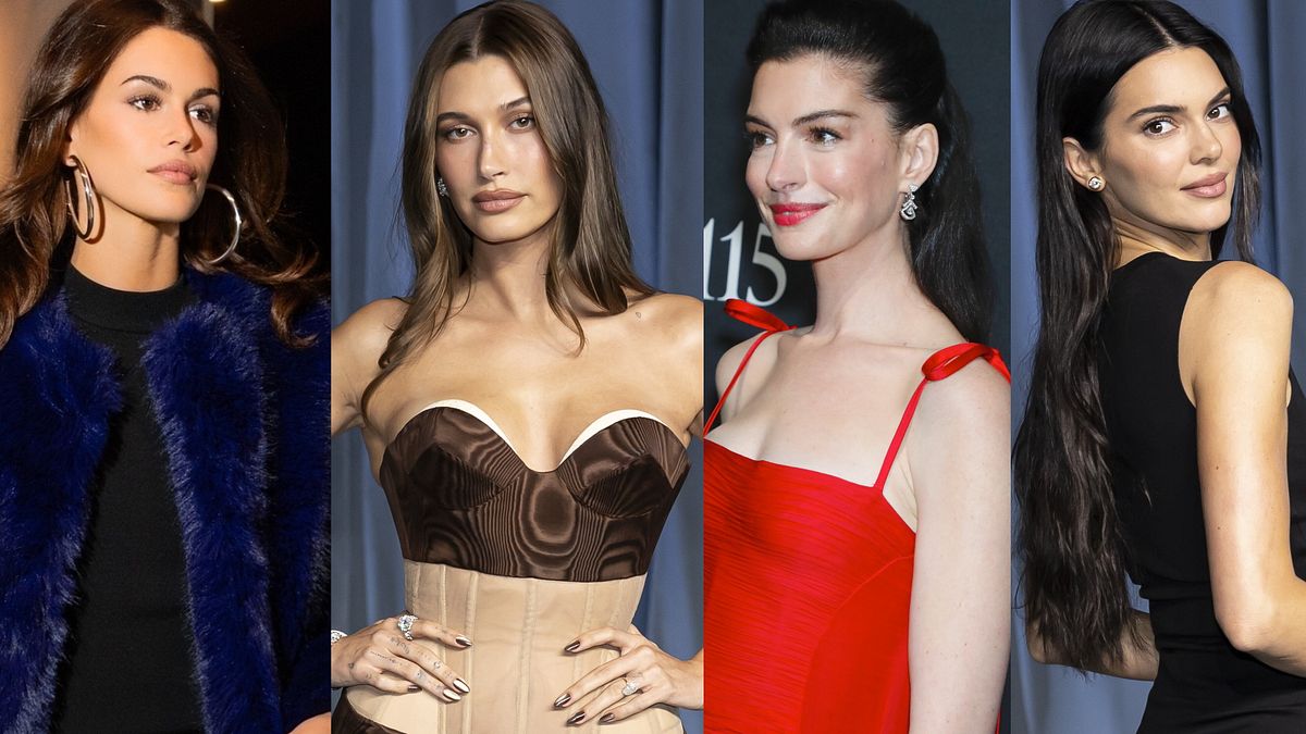 Il castano di tendenza: Kaia Gerber, Hailey Bieber, Anne Hathaway, Kendall Jenner © IPA