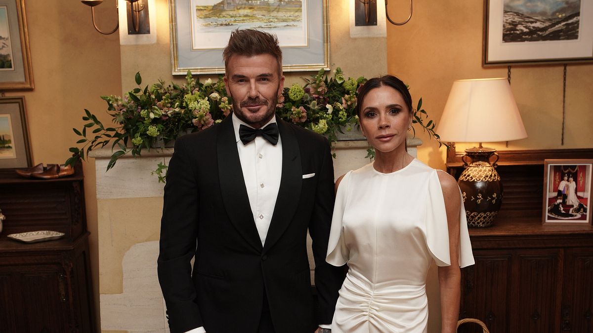 David e Victoria Beckham ospiti di una serata evento presso la tenuta di re Carlo III nel Gloucestershire © IPA
