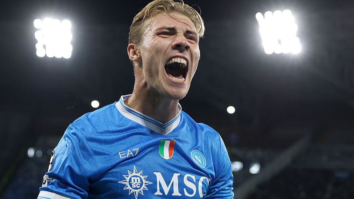 Rasmus Hojlund (Napoli). Valore attuale: 87.4 €M. Giugno 2026: 93.3 €M. © Getty Images