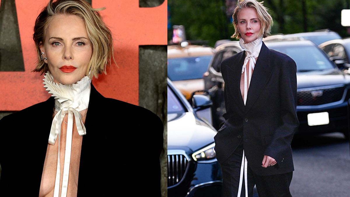 Il look di Charlize Theron per la premiere a New York del film Apex, che la vede protagonista © Afp/IPA