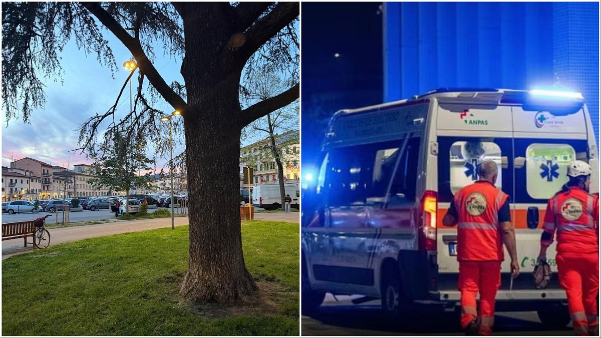 A sinistra piazza Mercatale, a Prato, dove c'è stato l'accoltellamento del 23enne © Tgcom